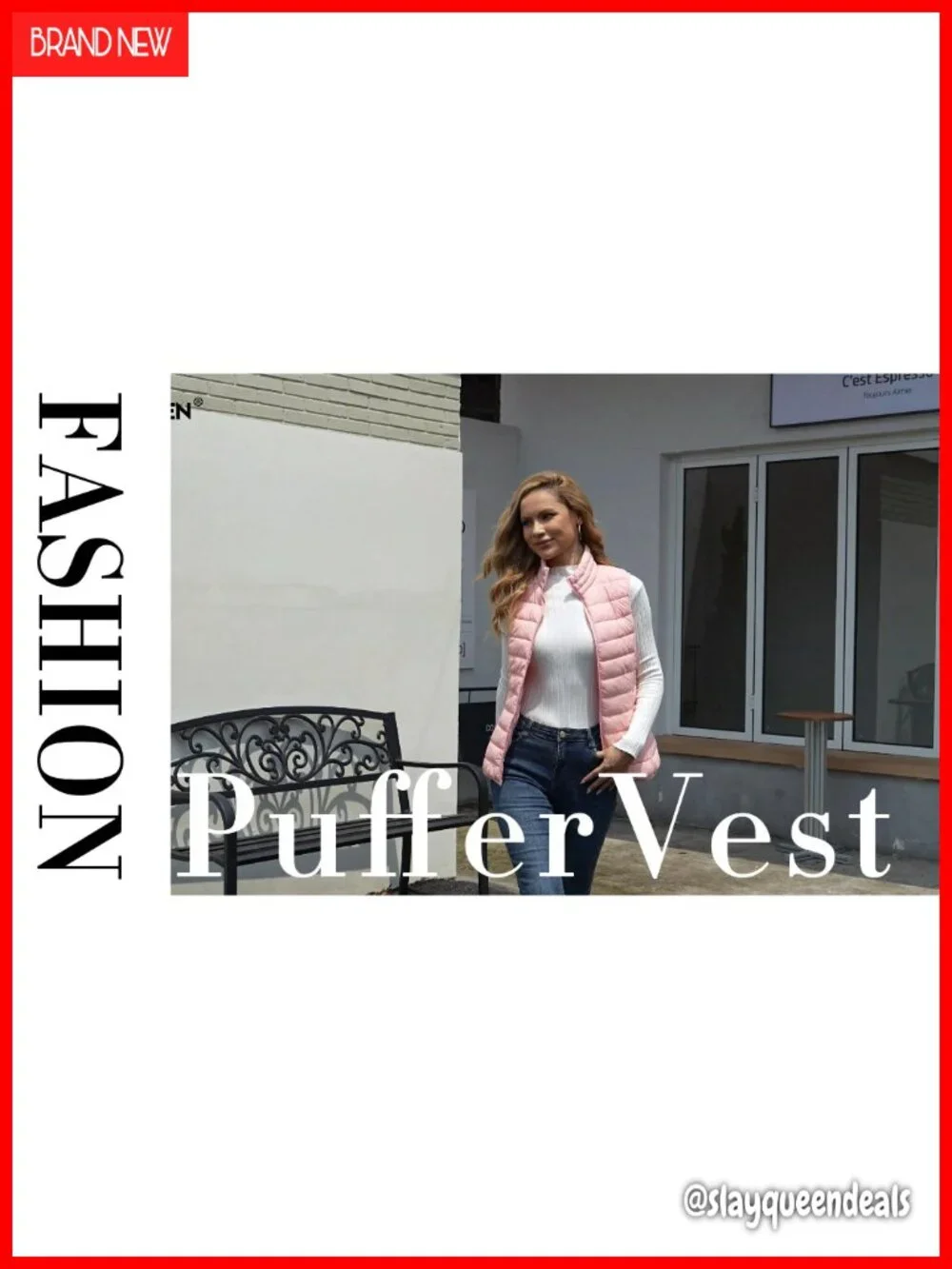 Women's Puffer Vest Lightweight Stand Collar Zip 4 Pockets Quilted Sleeveless